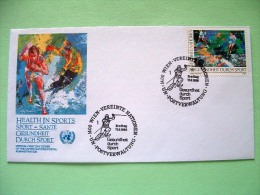 United Nations Vienna 1988 FDC Cover - Health In Sports - Ski - Tennis - Brieven En Documenten