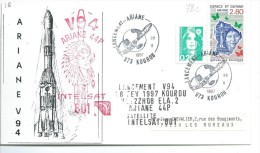 KOUROU : Carte Commémorative Du Lancement  Ariane V 94 Le 28-II-1997( Marcophilie, Philatélie ) - Ruimtevaart