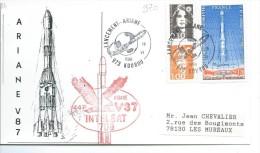 KOUROU : Carte Commémorative Du Lancement  Ariane V 87 Le 15-VI-1996  ( Marcophilie, Philatélie ) - Raumfahrt