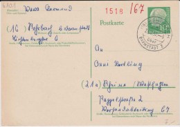 Bund Heuss P 31 PSt I Stempel Rohrbach ü Darmstadt 1957 - Cartes Postales - Oblitérées