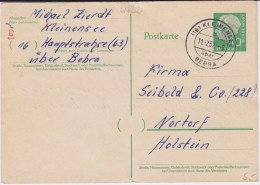 Bund Heuss P 31 PSt I Stempel Kleinensee ü Bebra 1957 - Cartes Postales - Oblitérées