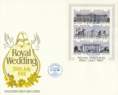 Barbuda 1981 Royal Wedding Sheetlet FDC - Barbuda (...-1981)