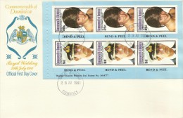 Dominica 1981 Royal Wedding  Self Adhesive Booklet Pane FDC - Dominique (1978-...)