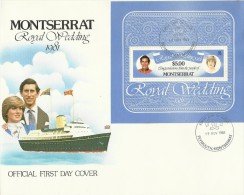 Montserrat 1981 Royal Wedding Miniature Sheet FDC - Montserrat