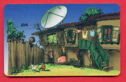 H363 / MOBIKA - OLD HOUSE , Television Aerials PIG COW HEN - Phonecards Télécartes Telefonkarten Bulgaria Bulgarie - Mucche