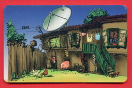 H368 / MOBIKA - OLD HOUSE , Television Aerials PIG COW HEN - Phonecards Télécartes Telefonkarten Bulgaria Bulgarie - Telecom