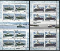 2014 2 M/S (8 Sets) Russia Russland Rusland Russie Rusia Maritime Fleet. Arctic Ships Mi  2076-2077 MNH ** - Ganze Bögen