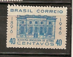 Brazil * &  50º Aniv. Da Academia De Letras E Belas Artes, Rio De Janeiro 1946 (450) - Ungebraucht