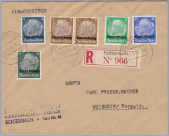 Luxemburg Deutsche Besatzung 1941-2-25 ECHTERNACH R-Brief Nach Weinheim - 1940-1944 Deutsche Besatzung