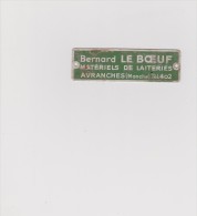 Petite Plaque  10 Par 3 Cm :  Bernard  LE  BOEUF   Avranches  Manches - Other & Unclassified