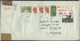 INDIA Postal History Letter Brief IN 027 Personalities Gandhi Football New Year Air Mail - Brieven En Documenten