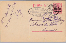 Belgien 14/18 1915-11-14 LÜTTICH Zensur-Ganzsache Nach Chaux-de-Fonds - Army: German