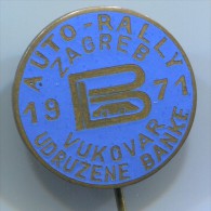 AUTO RALLY - Zagreb Vukovar, Croatia, 1971. Vintage Pin, Badge, Enamel - Car Racing - F1