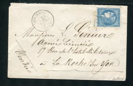 Rare Lettre De Molières Pour La Roche Sur Yon ( 1871 ) Avec Un N° 45C - 1870 Ausgabe Bordeaux