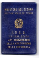 1988 ITALIA 40° ANNIVERSARIO DELLA COSTITUZIONE DELLA REPUBBLICA  L. 500 ARG. - Commémoratives