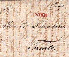 Prefilatelica, Vienna To Trento. 1822 Con Contenuto. - ...-1850 Prephilately