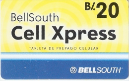 TARJETA DE PANAMA DE BELLSOUTH DE CELL XPRESS B/.20 - Panama