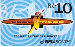 TARJETA DE PANAMA DE BELLSOUTH DE CELL XPRESS B/.10 - Panama