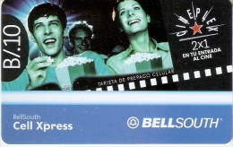 TARJETA DE PANAMA DE BELLSOUTH DE CELL XPRESS B/.10 (CINEPLEX-CINE-CINEMA) - Panama