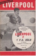 Official Football Programme LIVERPOOL - KOLN ( COLOGNE ) European Cup ( Pre - Champions League ) 1965 QUARTER FINAL RARE - Habillement, Souvenirs & Autres