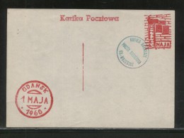 POLAND 1960 SCARCE SCOUTS MAIL "POSTCARD" GDANSK WRZESZCZ REGION MAY DAY CELEBRATIONS - Cartas & Documentos