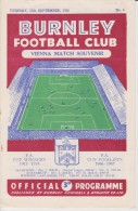 Official Football Programme BURNLEY - FIRST VIENNA Friendly Match 1955 VERY RARE - Habillement, Souvenirs & Autres