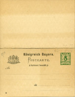 Entier Postal  Carte Avec Réponse Payée 5 Pf Vert Superbe - Cartas & Documentos