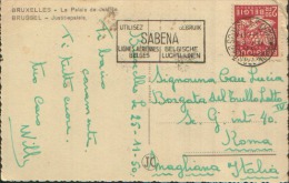 1950 SABENA BRUXELLES BRUSSEL BELGIQUE BELGIE - Vlagstempels