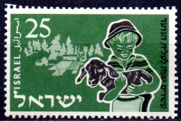 ISRAEL 1955 20th Anniv Of Youth Immigration Scheme - 25pr Boy With Calf   MH - Nuevos (sin Tab)