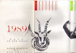 Calendrier  De 1989 Avec Signes Du Zodiaque - Pub Roger Rimbaud Imprimeur A Cavaillon (Vse) Dépliant  (VP 760) - Grand Format : 1981-90