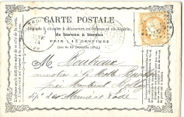 LCHA7B- FRANCE CPO PRIVEE DES CHEMINS DE FER DE VENDEE THOUARS / MONTREUIL BELLAY  10/1/1874 - Cartoline Precursori