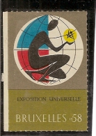 BRUXELLES-EXPOSITION UNIVERSELLE 1958-VIGNETTE OFFICIELLE-LOGO-expo 58-world Fair- - 1958 – Brussels (Belgium)