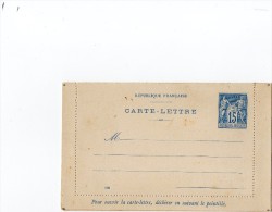 TB 187 - Entier Postal Type Sage - Carte - Lettre Piquage C  Neuve - Cartes-lettres