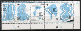 British Indian Ocean Territory 1994 - 18th Century Maps Plate 1D Bottom Marginals SG147-151 MNH - Face Value £1.66 - British Indian Ocean Territory (BIOT)