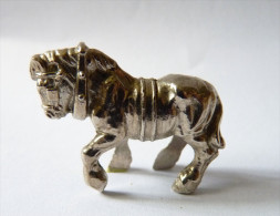 Rare FIGURINE KINDER  METAL ANIMAUX DE LA FERME 4 70's - U-EI CHEVAL - Metal Figurines