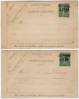 TB 193- Entier Postal Type Semeuse Lignée - Carte Lettre Taxe Réduite + Variété De Surcharge - Neuve - Kaartbrieven