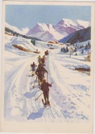 SUISSE,SWITZERLAND,SVIZZE RA,SCHWEIZ,HELVETIA,SWISS ,GRISONS,PRATTIGAU DAVOS EN 1943,station,sport Hiver,lithaus Marsen - Davos