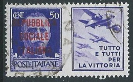 1944 RSI USATO PROPAGANDA DI GUERRA 50 CENT - ED824-4 - War Propaganda