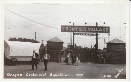 Portland Oregon, Fronier Village Entrance Oregon Centennial Exposition 1959, C1950s Vintage Real Photo Postcard - Portland