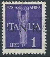 1944 RSI GNR USATO BRESCIA I TIPO POSTA AEREA 1 LIRA - ED822-2 - Poste Aérienne