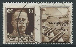 1942 REGNO USATO PROPAGANDA DI GUERRA 30 CENT - ED805-7 - Propaganda Di Guerra