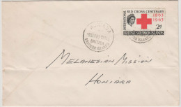 British Solomon Islands - 1963 - International Red Cross Centenary - Melanesian Mission - Viaggiata Per Honaria - Islas Salomón (...-1978)