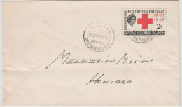 British Solomon Islands - 1963 - International Red Cross Centenary - Melanesian Mission - Viaggiata Per Honaria - Iles Salomon (...-1978)