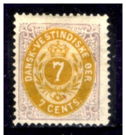Antille-Danesi-F022 - 1873/79 - Y&T: N.9 (sg) NG - Privo Di Difetti Occulti. - Dinamarca (Antillas)