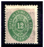 Antille-Danesi-F027 - 1873/79 - Y&T: N.11 (+) Hinged - Privo Di Difetti Occulti. - Dänische Antillen (Westindien)