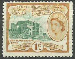 St Christopher, Nevis & Anguilla - 1954 Bath House & Spa, Nevis 1c MLH *   SG 107 Sc 121 - St.Cristopher-Nevis & Anguilla (...-1980)