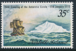 NORFOLK Island 1973 First Crossing Of The Antarctic Circle, 1v** - Spedizioni Antartiche