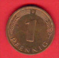 F4350 / 1 Pfening 1976 ( D ) - FRG , Germany Deutschland Allemagne Germania - Coins Munzen Monnaies Monete - 1 Pfennig