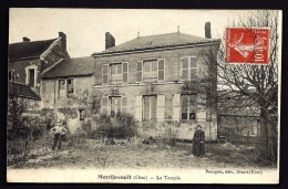 CPA ANCIENNE- FRANCE- MONTJAVOULT (60)- LE TEMPLE- TRES GROS PLAN AVEC ANIMATION- VITRES CASSÉES - Montjavoult