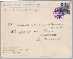 Japan 1923-6-10 KOBE 2 Brief Nach Bern Schweiz - Covers & Documents